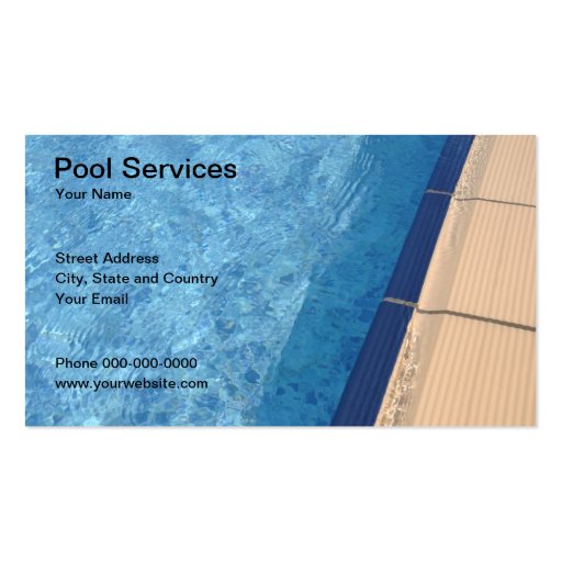 Pool Services Business Card (front side)