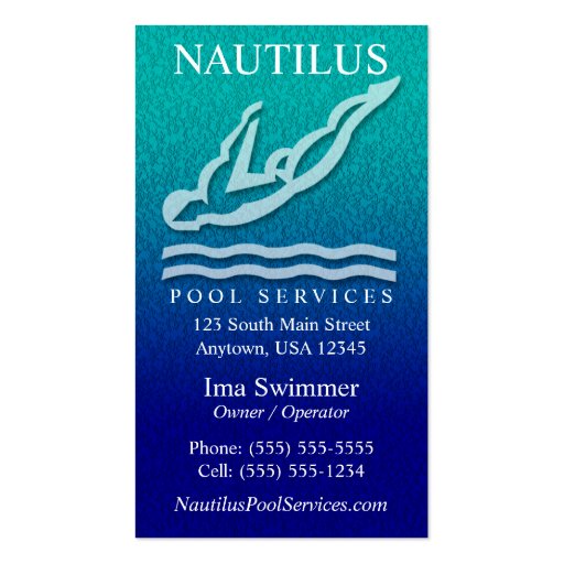 Pool Services Business Cards