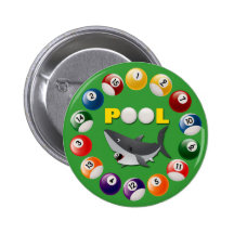 POOL SHARK PINBACK BUTTONS