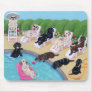 Pool Side Party Labradors Painting Mouse Pad