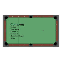 Pool Table Business Card Template
