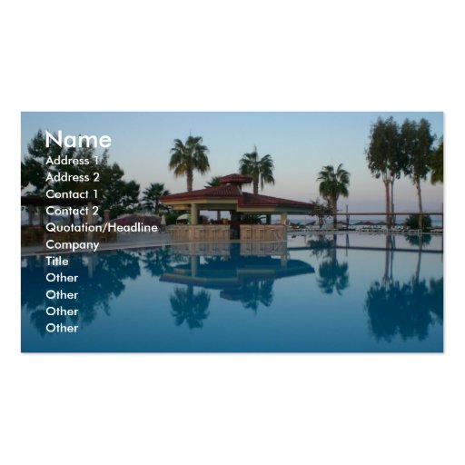 Pool View Business Card Template (front side)