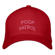 "POOP PATROL" embroidered on  cap Embroidered Baseball Caps