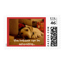 Pooped Holiday Pooch postage by sammspocket Pooped Holiday Pooch postage