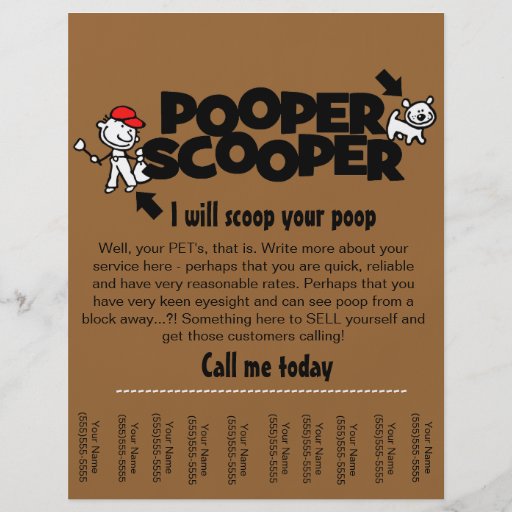 Pooper Scooper business tear sheet flyer Zazzle