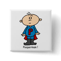 Pooperman Baby buttons