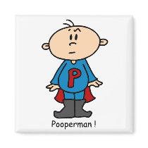 Pooperman Baby magnets by LifesInk Pooperman Baby magnets