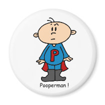 Pooperman Baby magnets by LifesInk Pooperman Baby magnets