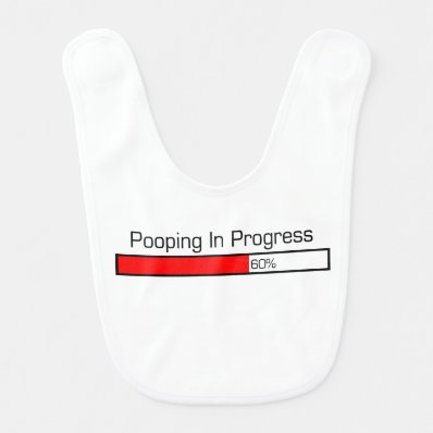 Pooping In Progress Funny Baby Bibs