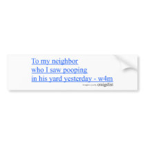 Pooping In Yard Bumpersticker