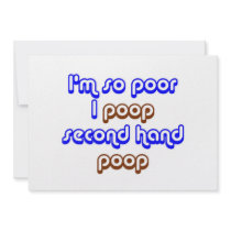 Poor 2nd hand poop personalized announcements