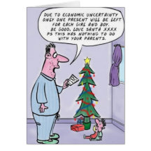 Poor Economy affects on Santa Funny Christmas Card