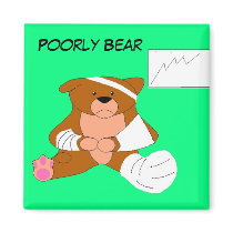 Poorly Bear magnets