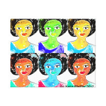 Pop Art Afro Women Canvas by Katie Pfeiffer Gallery Wrapped Canvas