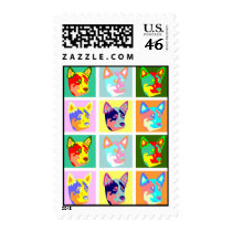 Pop Art Australian Cattle Dog Stamp