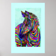 pop art baby zebra poster