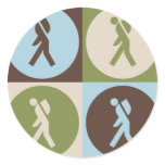 Pop Art Backpacking Round Stickers