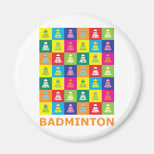 Pop Art Badminton Magnets