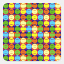Pop Art Baseballs Pattern Sticker