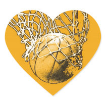 Pop Art Basketball Heart Sticker