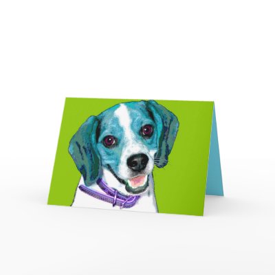 POP ART Beagle Puppy Card