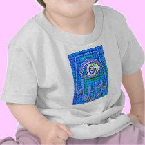 Pop Art  Blue Dot Hamsa by Katie Pfeiffer t-shirts