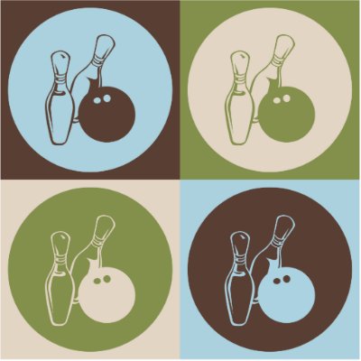 Pop Art Bowling Acrylic Cut Outs by busybrain