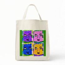 Pop Art Buddha Heads Bag by Katie Pfeiffer
