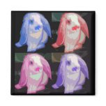 pop art bunnies fridge magnets