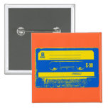 Pop Art Cassette Tape Graphic in Yellow & Blue Pin