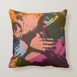 cat face throw pillow