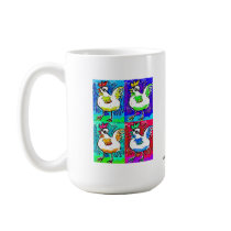 Pop Art Cats & Chickens Mug by Katie Pfeiffer