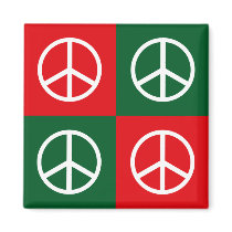 Pop Art Christmas PEACE magnets
