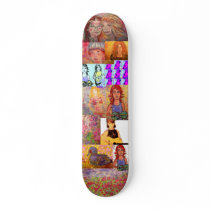 pop art collage(music and portraits) custom skate board