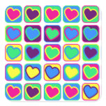 pop art colorful hearts sticker