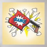 Pop art Comic book inspired Bang Gun poster