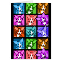 Pop Art Corgi Greeting Cards