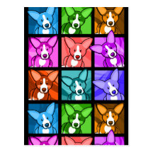 Pop Art Corgi Postcard
