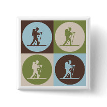 Pop Art Cross Country Skiing Pin