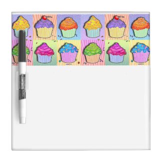 Pop Art CUPCAKES DRY ERASE BOARD