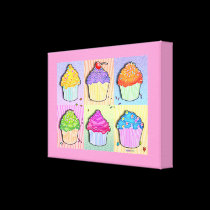 POP ART CUPCAKES Gallery Wrapped Canvas canvas prints