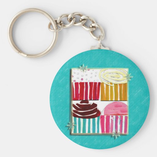 Pop Art Cupcakes Key Chains