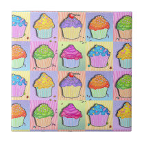 Pop Art Cupcakes Tile