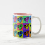 Pop Art Dachsund Doxie Panels Multi-Color Popart Mugs