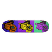 Pop Art Dachsund Doxie Panels Multi-Color Popart Skateboards