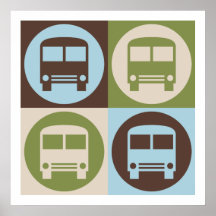 Pop Art Driving a Bus Print