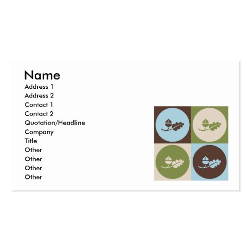 Pop Art Ecology Business Card Template (front side)