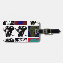 Pop Art Elephants Travel Bag Tags