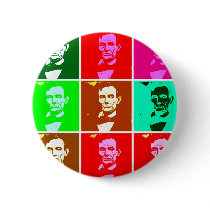 Pop Art .esque Abraham Lincoln Pinback Button
