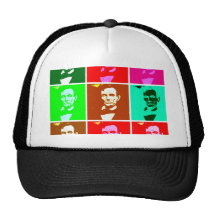 Pop Art .esque Abraham Lincoln Mesh Hat